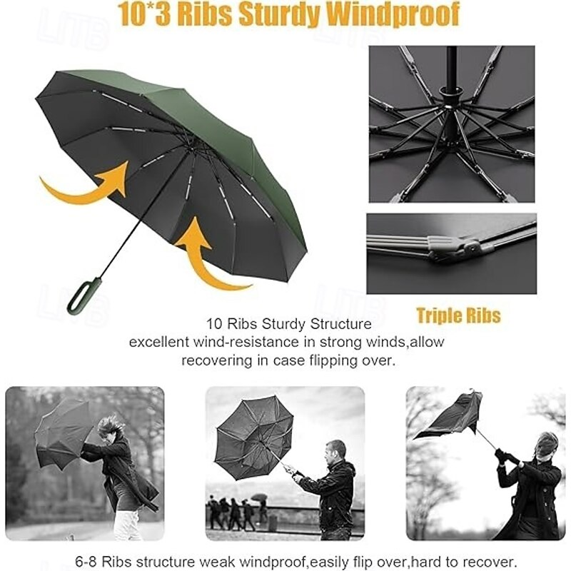 Folding Sun Umbrella For Both Rain And Sunshine Extra Large Windproof Three-Fold Canopy Thickened UV Protection Travel Parasol with Ring Buckle for Outdoor Use3