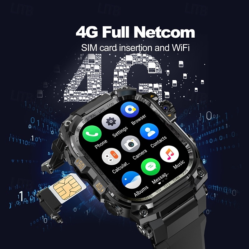 New Android Smart Watch Men GPS 3G RAM/32G ROM Storage HD Dual Camera 2G 4G SIM Card WIFI Wireless Fast Internet Access2