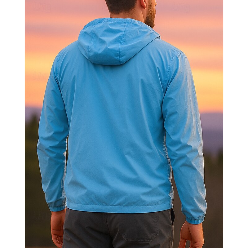 Men's Windbreaker Softshell Jacket Hiking Jacket Outdoor Sun Protection Lightweight Breathable Hiking Outfits Hiking Clothes Summer Spring Jacket Camping / Hiking / Caving Running Solid Color Light2