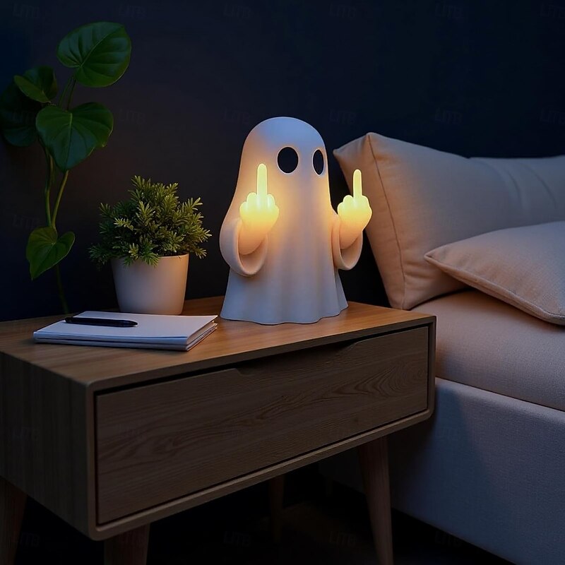 Halloween Ghost Finger Night Light Spooky Ghost Lamp Statue Cute Finger Night Light Ornaments Perfect for Indoor & Porch Halloween Decor4