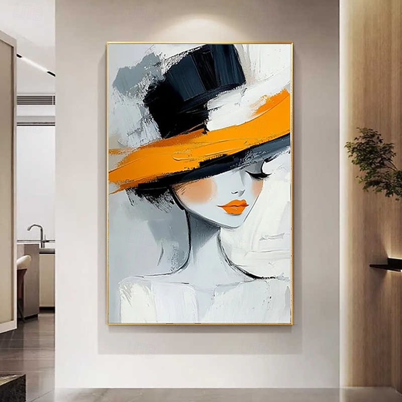 Girl oil painting Hand painted Women Abstract Canvas Art oil Painting girl oil painting for Living Room Bedroom Home Decor Wall Art textured girl firgure painting2