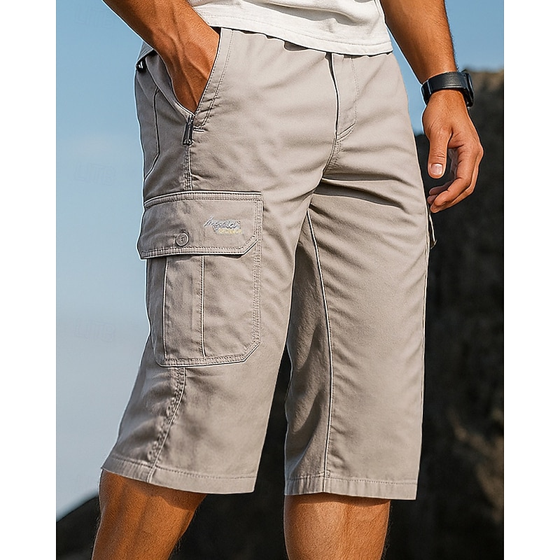 Men's Cargo Shorts Hiking Shorts Summer Outdoor Regular Fit Waterproof Windproof Bottoms Pocket Grey Cotton Camping / Hiking Running S M L XL XXL