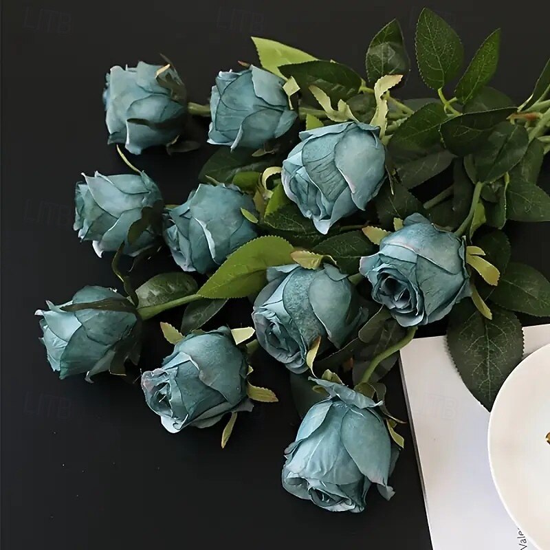 10-Pack Ombre Artificial Roses, Perfect for Weddings, Engagements, Home and Holiday Decor, Photo Props, Parties, Birthdays, Valentine's Day, Mother's Day Gifts, and Seasonal Dining Decorations2