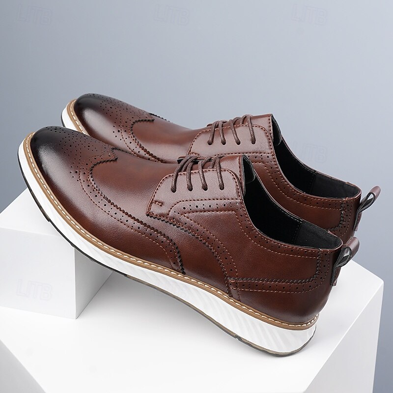 Men's Wingtip Brogue Sneakers – Lace-Up Business Casual Shoes with Lightweight Sole for Daily Office & Smart Casual Wear3