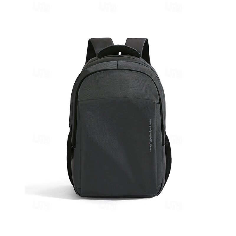 Men's Minimalist Black Laptop Backpack – Lightweight Waterproof School and Work Bag with Multi-Compartment Storage2