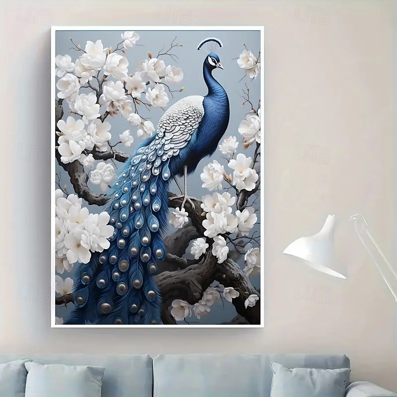 Modern Peacock Canvas Art Poster Frameless Living Room And Bedroom Wall Decoration4