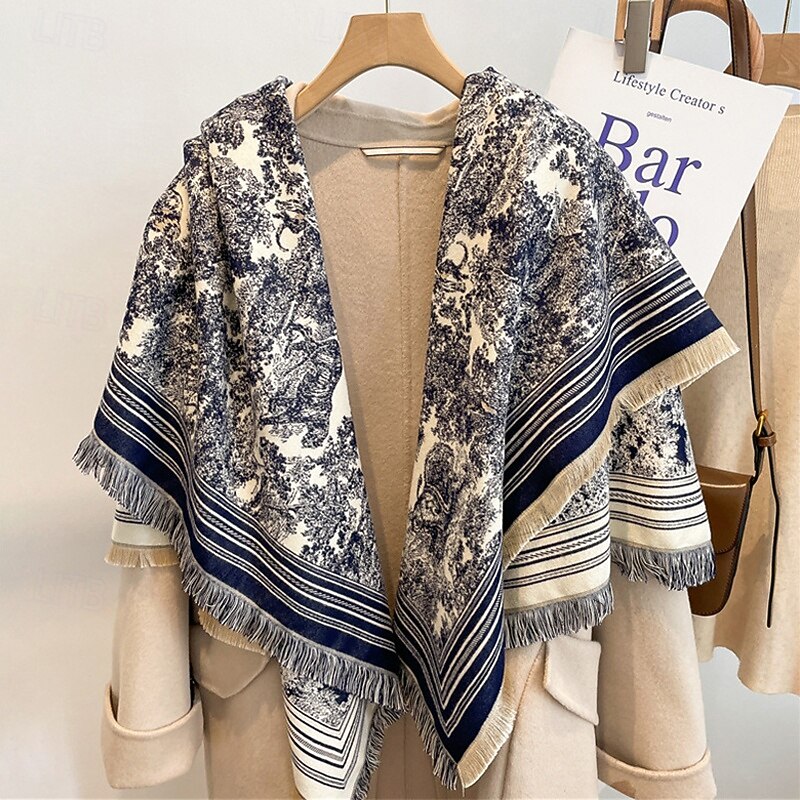 Women's Square Scarf Street Daily Date Grey Blue Khaki Scarf Animal Print3