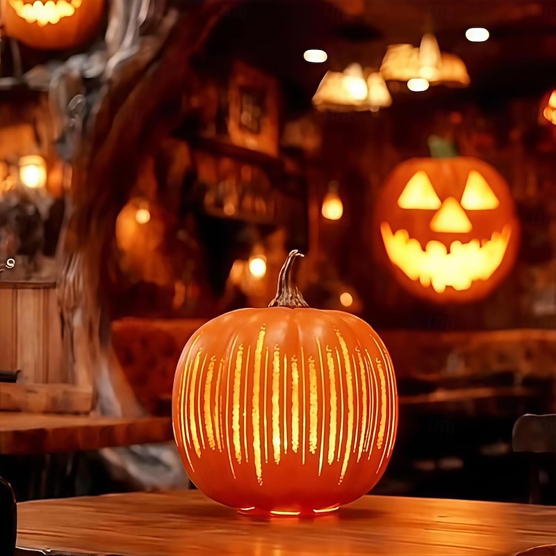 Twinkle Light Pumpkins 1 Pack, Starry Night Pumpkins Led Stylish Glowing Pumpkin Lantern Decoration Ideal for Indoor Outdoor Home Bedroom Bathroom and Hallway Decor3