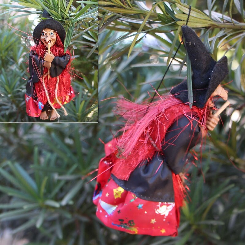 Halloween Witch Dolls Decoration Accessories Scary Figurines Prop Craft Ornaments Hanging Ghost Pendant for Garden Haunted House Bars Party Decor3