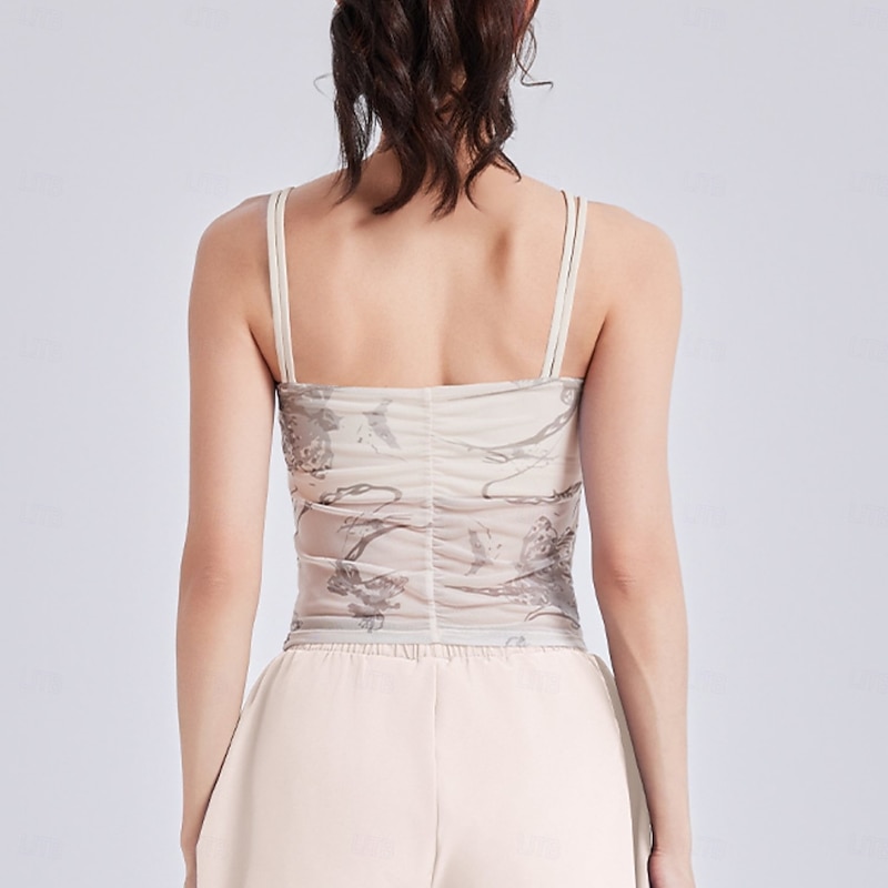 Women's Graphic Fashion Tennis Shirt Tennis Tank Top Tennis Tee 1 PC Sleeveless Sporty Printing Contrast Mesh Reduces Chafing High Elasticity Professional Tennis Running Fitness Strap U Neck Sports2