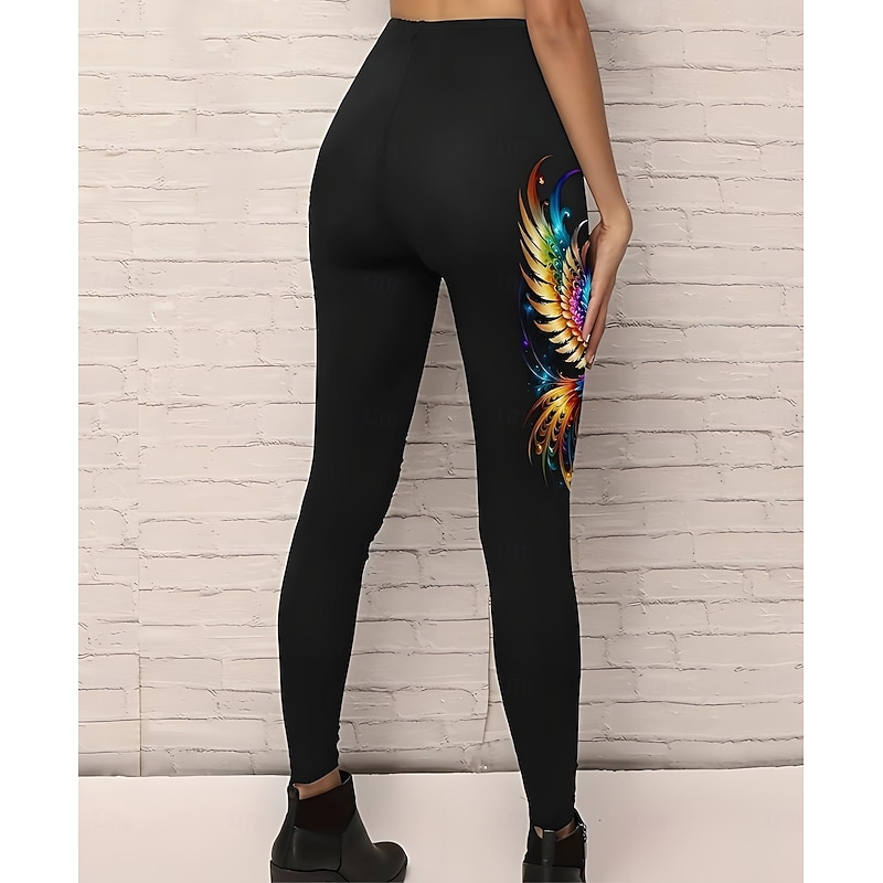 Women's Leggings Vacation Vintage Fashion Ankle-Length High Waist Graphic Animal Printing Soft Breathable Stretchy Outdoor Vacation Street Orange red Robin's Egg Blue Rainbow Spring Slim Fit3