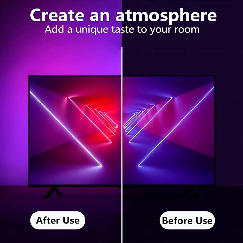 LED Lights for TV, 5M LED TV Backlight, for 45-75 inch TV, Music Sync LED TV Light with Bluetooth Function - RGB Color Changing Light Strip for Home Theater3