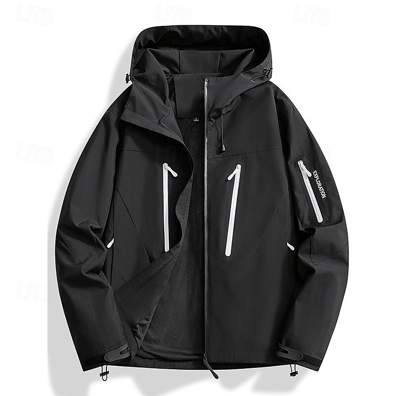 Men's Hiking Jacket Outdoor Waterproof Windproof Hiking Outfits Hiking Clothes Spring Autumn / Fall Top Camping / Hiking / Caving Running Solid Color Black Yellow Red4