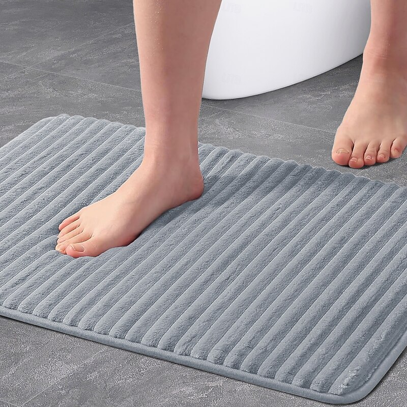 Ultra Soft Bath Mat Charcoal Infused Memory Foam 17
