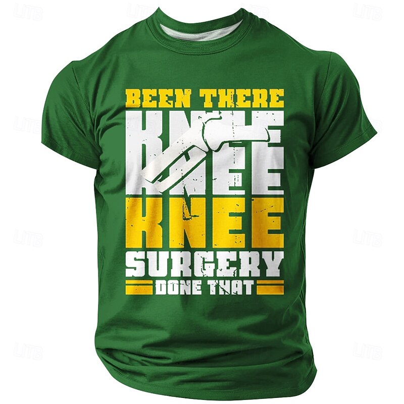 Men's Knee Surgery T-Shirt - Been There Done That Recovery Graphic Tee2