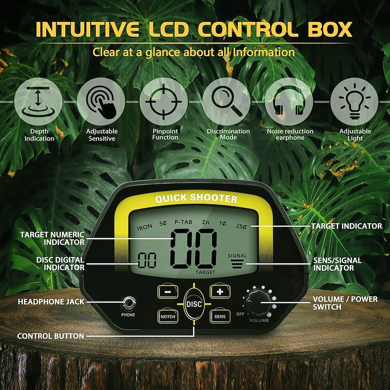 MD-3030 Portable Underground Metal Detector MD3030 Treasure Hunter Gold Digger Finder LCD Display Waterproof - Function Detector3