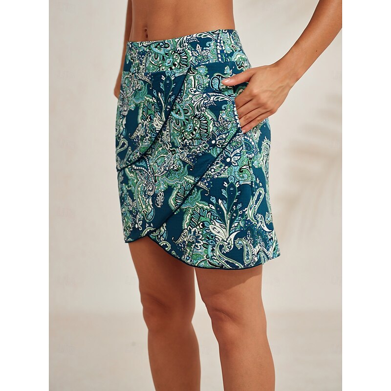 Women's Golf Skirts Forest Green Rose Red Skirt Ladies Golf Attire Clothes Outfits Wear Apparel4