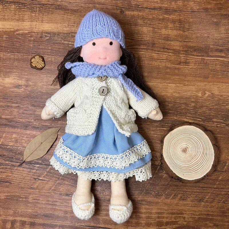 Cotton Body Waldorf Doll Doll Artist Handmade Mini Dress-Up Doll DIY Halloween Gift Box Packaging Blessing for Christmas Gifts3