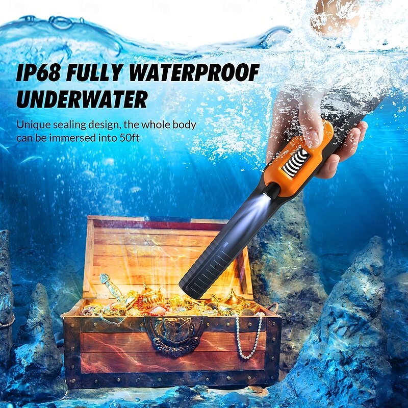 Full Waterproof Pinpointer Metal Detector with LCD Display,High Sensitive Underwater Pin Pointer,3 Modes Portable Pinpointe