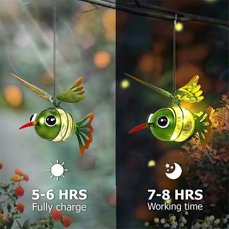 LED Cute Statue Ornament Lamp Painted Iron Art Crafts Light Simulation Animal Solar Light Yard Balcony Porch Garden Decoration 1PC2