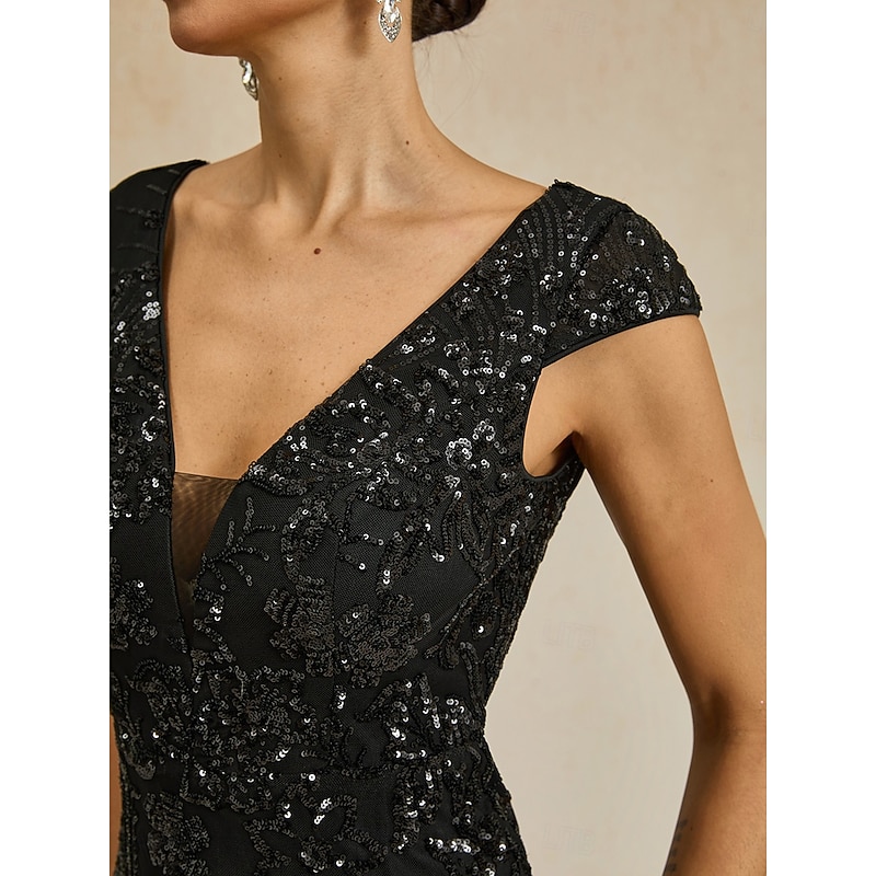 Women's Maxi Dress Trumpet Mermaid Dress Elegant Party Formal Party Evening Party Regular Fit Solid Color Sleeveless V Neck Black Spring Fall Winter3