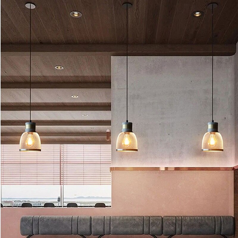 Vintage Classic Pendant Light, Stone Metal Material, 20cm Height, Warm White/White Light, E26 E27, Adjustable Chain, for Dining Room Kitchen2
