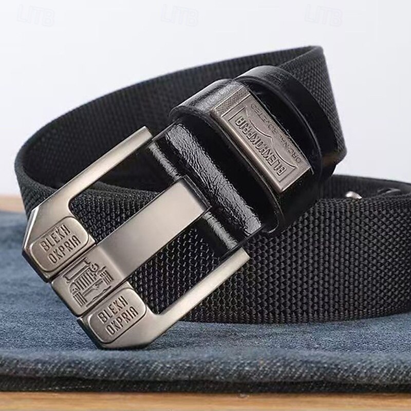 Men's Belt Waist Belt Black Navy Blue Nylon Core Alloy Durable Adjustable Plain Outdoor Daily2