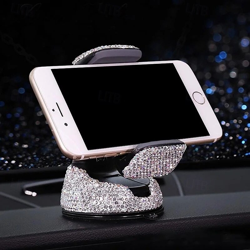 Car Adjustable Phone Holder Bling Air Vent Mount Multifunction Suction Cup Rotatable Cradle Dashboard Cellphone Stand for Navigation in Car Interior3