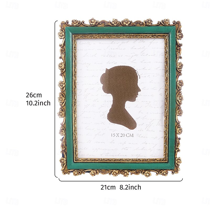 Resin 3D Begonia Pattern Photo Frame, Rectangular Tabletop Picture Frame for Home Decor and Photography Props, Elegant Display Frame for Family Photos and Room Decoration4