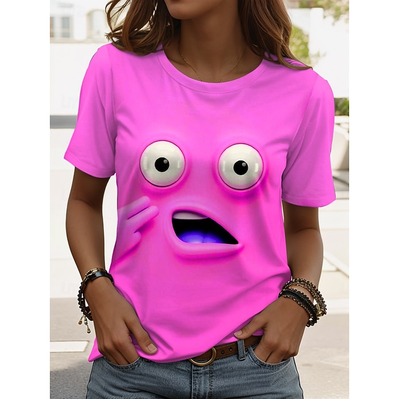 Women's T Shirt Graphic Geometry Vintage Stylish Classic Short Sleeve Crew Neck Regular Tops Daily Weekend Print Yellow Blue Purple Green Summer4