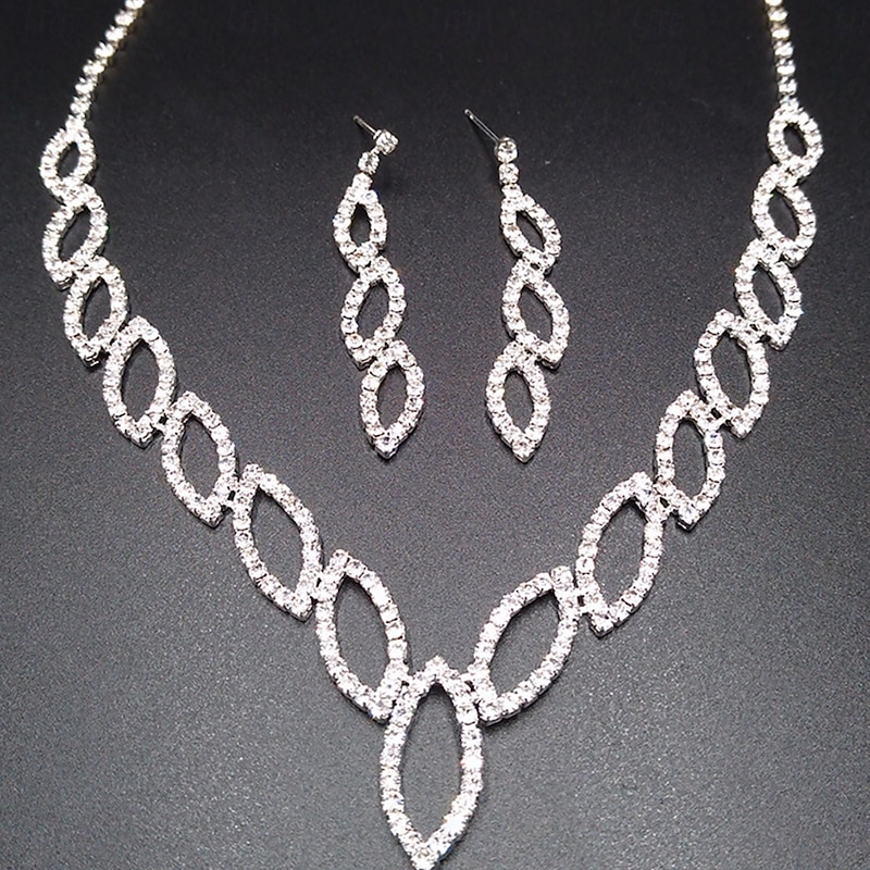 Bridal Jewelry Sets One-piece Suit Alloy Earrings Necklace Women's Stylish Luxury Cute Geometrical Joy irregular Jewelry Set For Party