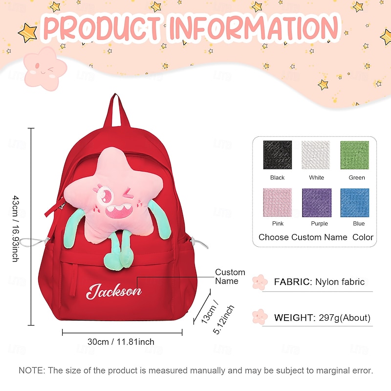 Personalized Name School Backpack Custom Back to School Gift, Durable Large Capacity Bag with Multi Compartments for Books, Stationery, Water Bottle, Gift for Kids Students4