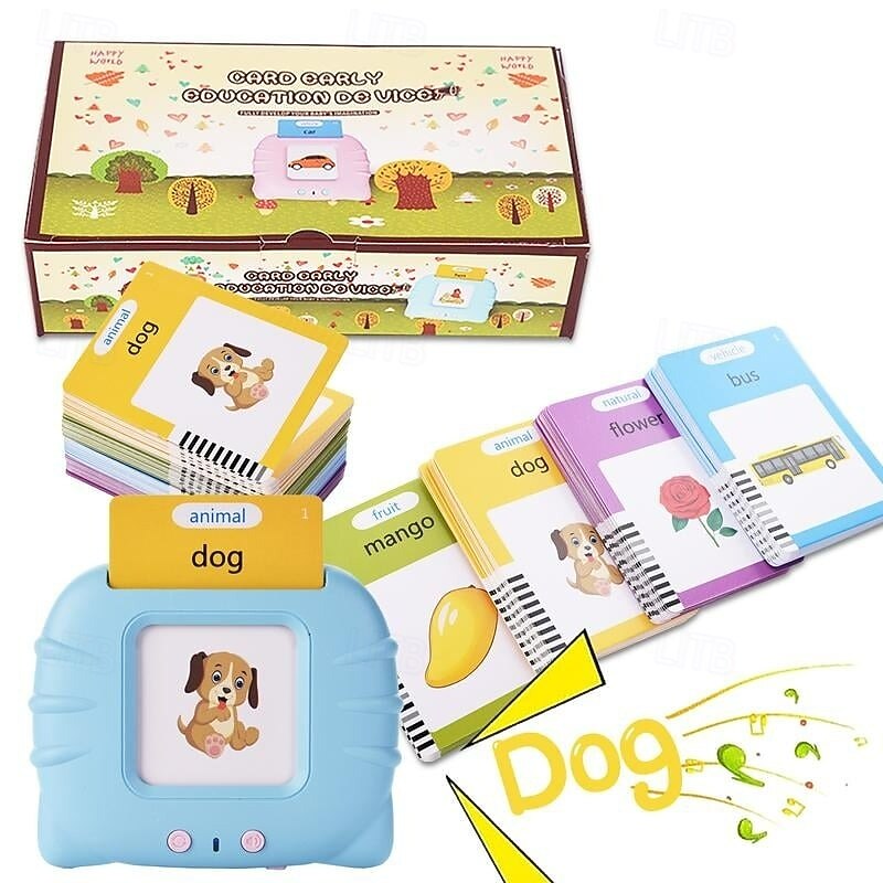 Kids Sight Words Games - Learning English Machine Educational Talking Flash Cards Toy with Cute Cat Design for Toddlers Early Learning and Vocabulary Building