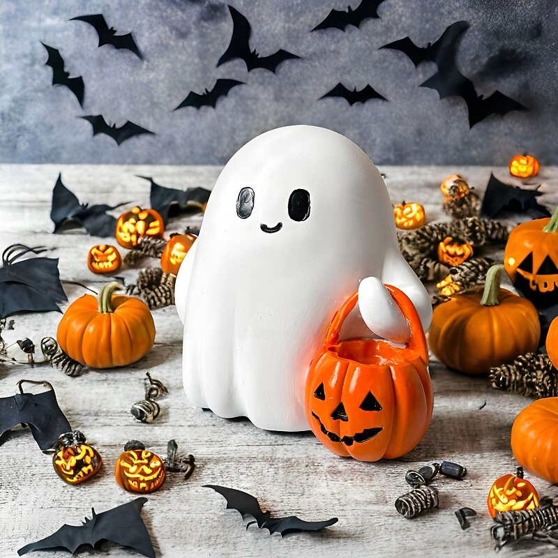 Pumpkin Boo Buddies Halloween Cute Ghost Decoration Pumpkin Ornaments Cute Cute Ghost Decoration Tabletop Ornaments Glowing Cute Ghost Decoration4