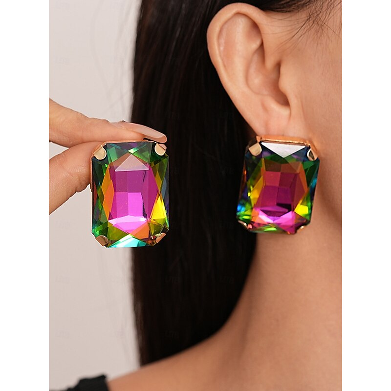 Women's Statement Silver Crystal Choker Necklace and Earring - Glamorous Big Rhinestone Jewelry for Parties, Weddings, and Formal Events4