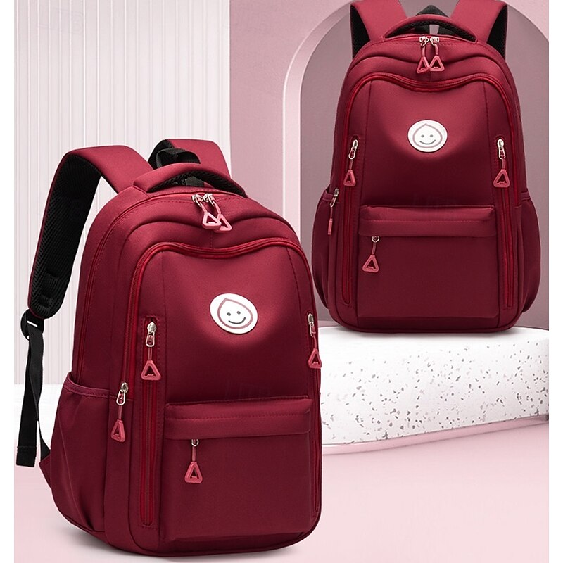 Unisex White School Backpack with Red Zipper Details, Large Capacity Waterproof Multi-Pocket Bookbag for Middle and High School Students4