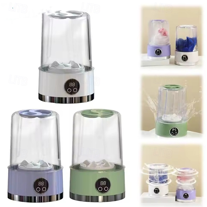 Wireless Washing Machine Portable Travel Underwear And Socks Laundry Bucket Charging Mini Clothes Washing Cup 2-speed Time