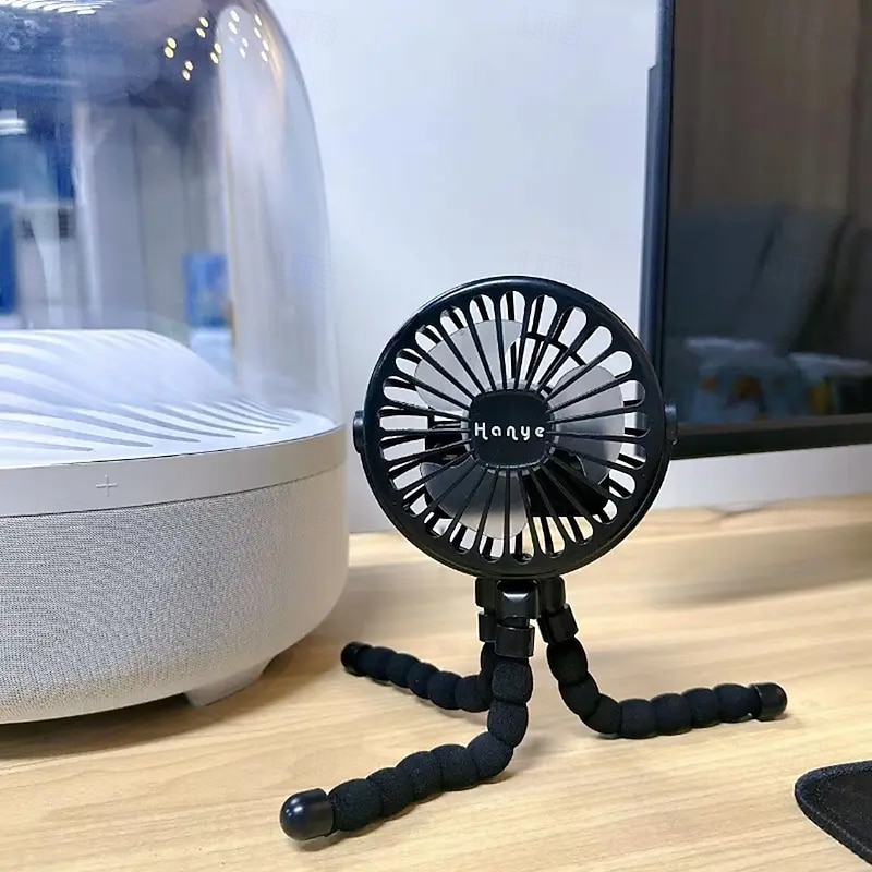 Baby Stroller Fan Hand Held Rechargeable USB Bladeless Small Folding Fans Mini Ventilator Silent Table Outdoor Cooler Neck Fan3