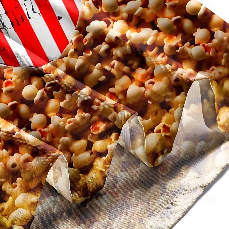 Halloween Men's Skull Optical Illusion Popcorn Shirt Summer Shirt Button Up Shirt Short Sleeve Dark Gothic Style Outdoor Vacation Dailywear Summer Spring Turndown 3D Print Collared Shirts Front One3