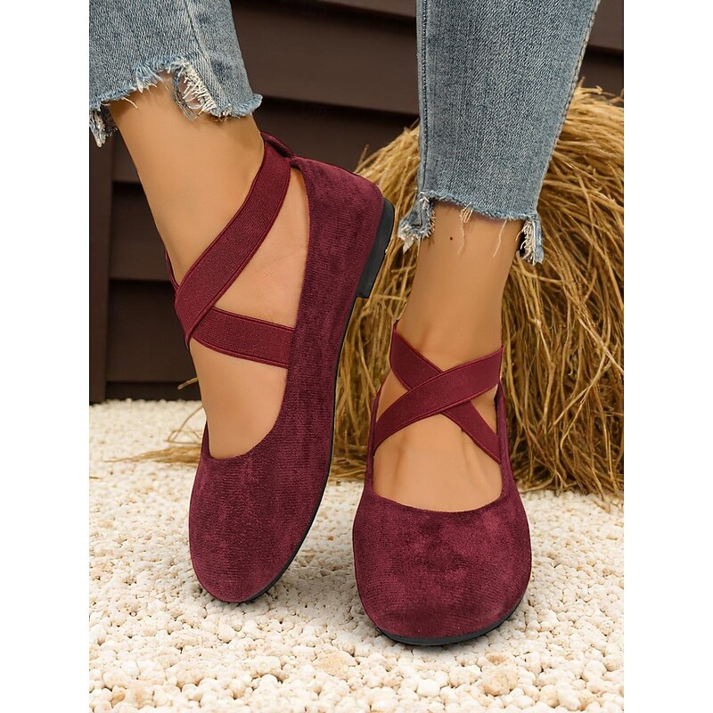 Women's Wide Toe Crisscross Strap Flats – Comfortable Casual Shoes for Daily Wear, Garden Picnics and Farmhouse Weekends4