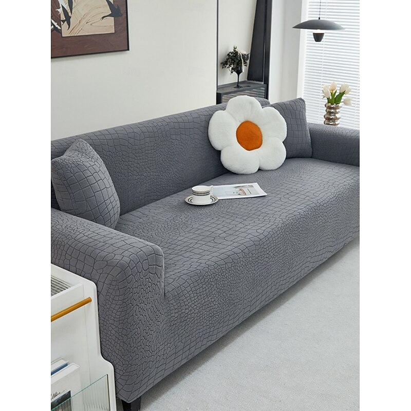 1 Full Season Carved Velvet Sofa Cover Modern Minimalist Style Pet anti Fouling anti Slip Dustproof Sofa Cover Suitable for L-shaped Sofas and 1/2/3/4 Seat Sofas Scratch Resistant Sofa Protective