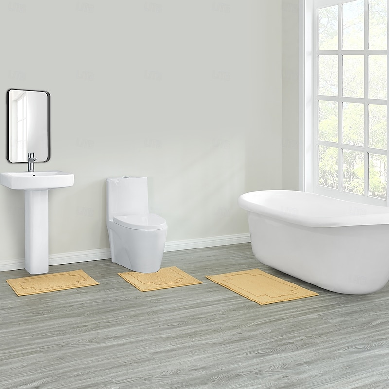 Rectangular 3/5" (1.5 cm) Doormats Machine Made Polyster Non Skid Classic Solid Color3