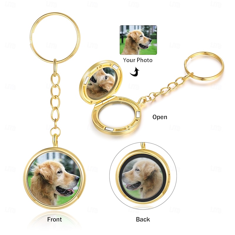 Personalized Pet Photo Memorial Keychain Custom Gift Photo Engraving, Cherished Moments of Pets, Family, Lovers, and Life Memories