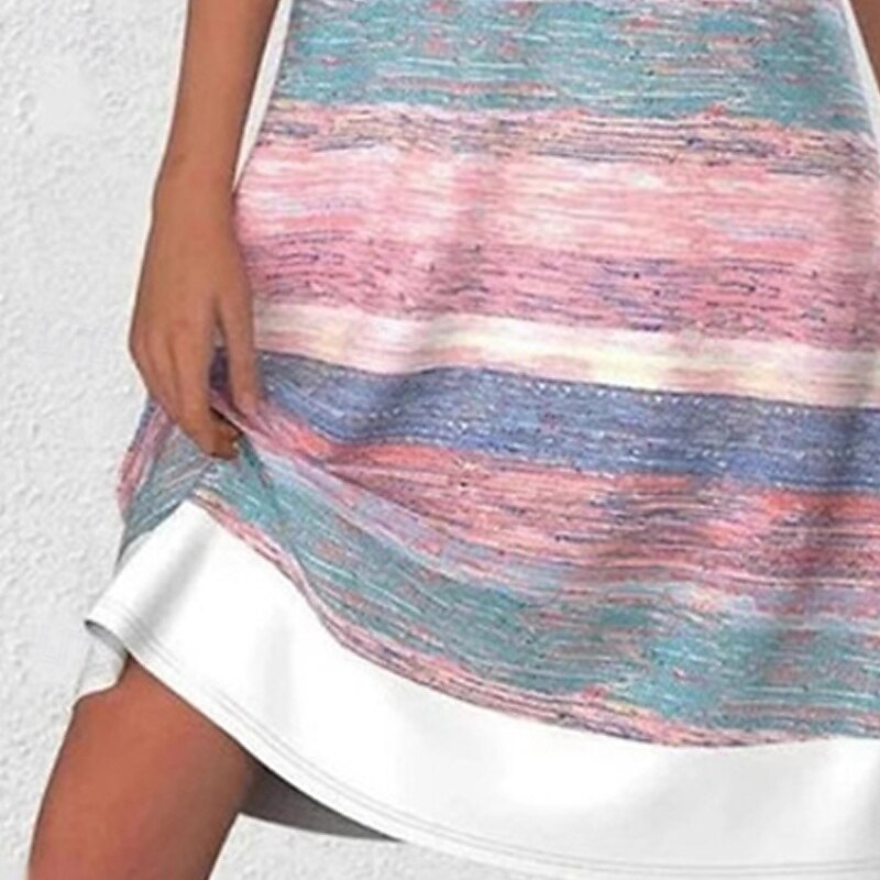 Women's Midi Dress Casual Dress Summer Dress Fashion Modern Daily Beach Weekend Regular Fit Striped Sleeveless V Neck Pink Spring Fall3