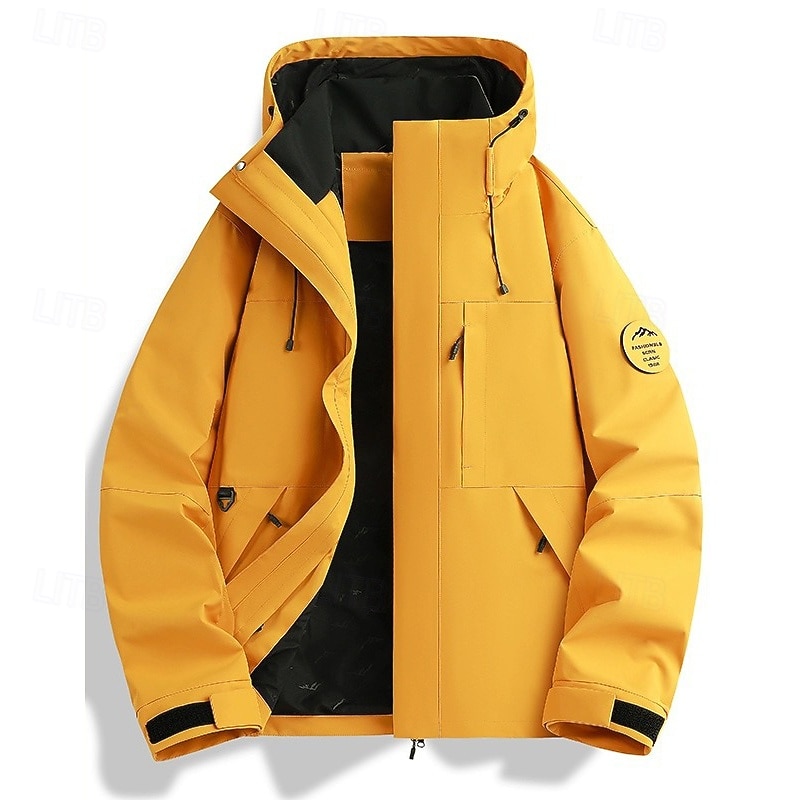 Men's Hiking Jacket Outdoor Waterproof Windproof Hiking Outfits Hiking Clothes Spring Autumn / Fall Top Camping / Hiking / Caving Running Solid Color Black Yellow Pink