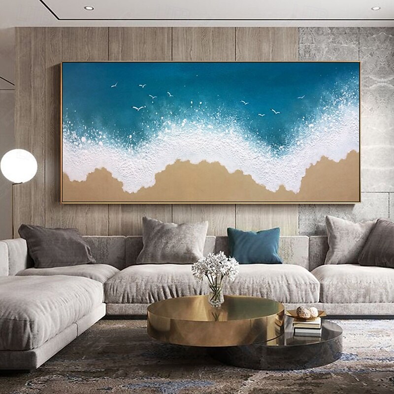 Handmade Oil Painting Canvas Wall Art Decoration Modern Abstract Sea and Beach Landscape for Home Decor Rolled Frameless Unstretched Painting2