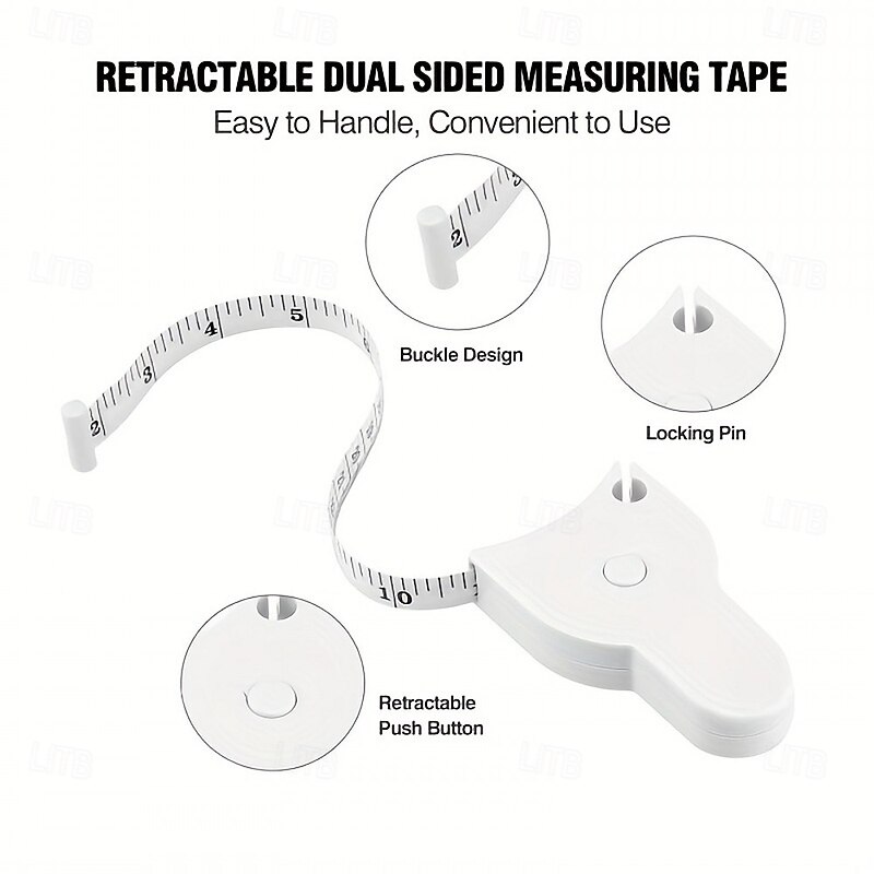 Portable Automatic Telescopic Tape Measure Body Waist Circumference Sewing Tailor Dressmaking Measure Ruler Meter Film For Waist Chest Legs4