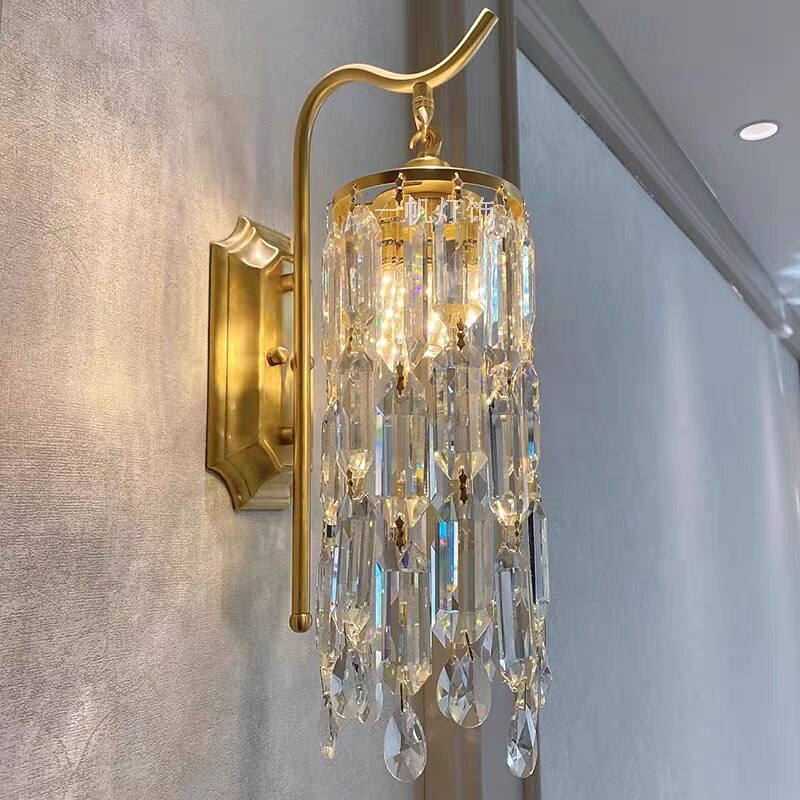 Indoor Wall Sconces Gold 1 Light Wall Sconce, Modern Wall Light Fixtures, Farmhouse Wall Sconces with Clear Glass Shade, Wall Lights for Living Room, Bedroom, Stair, Bathroom, Hallway 110-240V3