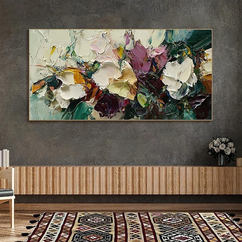 Handmade Oil Painting Canvas Wall Art Decoration Modern Thick Knife Abstract Texture  for Living Room Home Decor Stretched Frame Hanging Painting/Rolled Canvas (No Frame)
