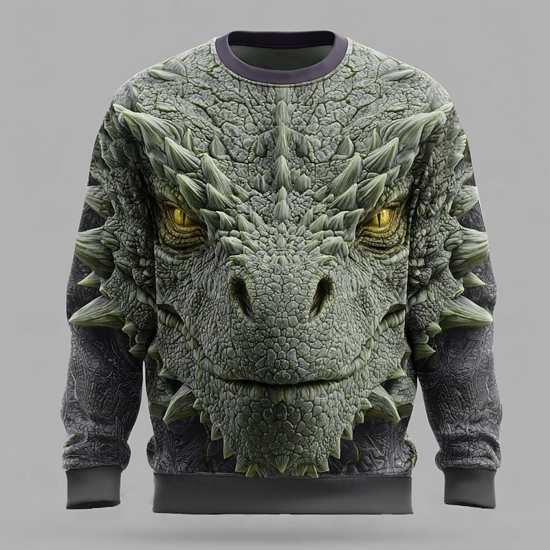 Men's Dragon 3D Sweatshirt Sweatshirt Long Sleeve Sweatshirt Crew Neck Casual Punk & Gothic Digital Print Party Streetwear All Seasons3